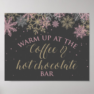 Winter Onederland Coffee en Hot Chocolate Sign Poster