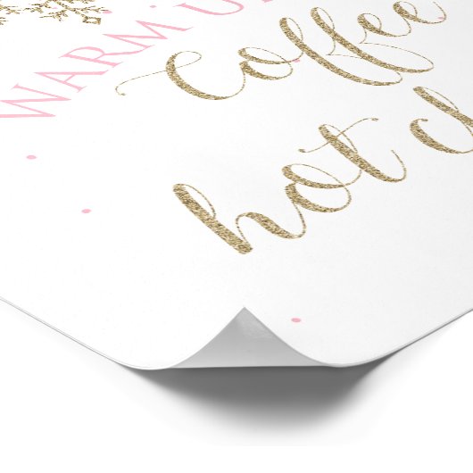 Winter Onederland Coffee en Hot Chocolate Sign Poster (Hoek)