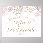 Winter Onederland Coffee en Hot Chocolate Sign Poster (Voorkant)