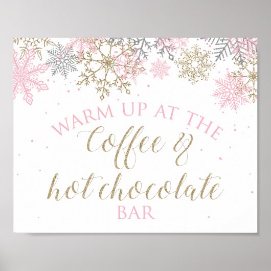 Winter Onederland Coffee en Hot Chocolate Sign Poster (Voorkant)