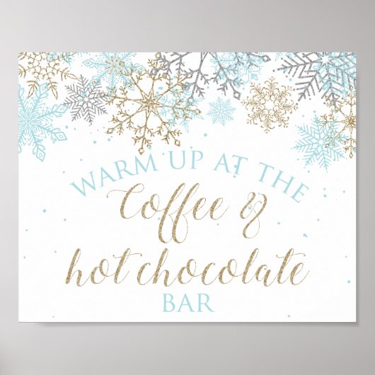 Winter Onederland Coffee & Warme Chocolade Bar Bor Poster (Voorkant)