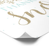 Winter Onederland Dank je sneeuwveel bord Poster (Hoek)