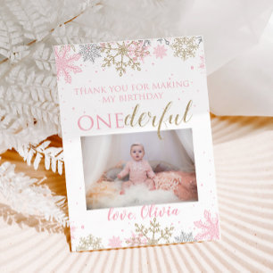 Winter ONEderland Dankjewel Fotokaart Sneeuwvlokke Bedankkaart
