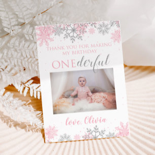 Winter ONEderland Dankjewel Fotokaart Sneeuwvlokke Bedankkaart