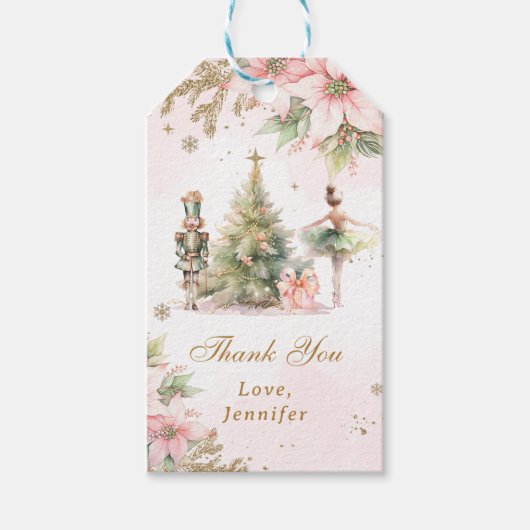 Winter Onederland de Notenkraker Verjaardag Bedank Cadeaulabel (Voorkant)