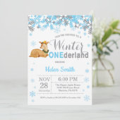 Winter Onederland Deer Boy 1e verjaardag Kaart (Staand voorkant)