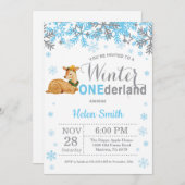 Winter Onederland Deer Boy 1e verjaardag Kaart (Voorkant / Achterkant)