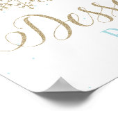 Winter Onederland Dessert Bar Sign Blue Snowflakes Poster (Hoek)