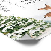 Winter Onederland Dier 1e verjaardag mijlpaal Poster (Hoek)