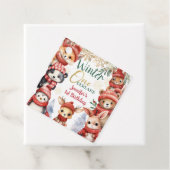 Winter ONEderland Dieren Kerstmis 1e verjaardag Bedankjes Labels (In situ)