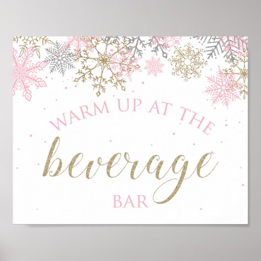Winter Onederland Dranken Bord Poster (Voorkant)