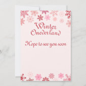 Winter Onederland Eerste Birthday roze sneeuwvlok Kaart (Achterkant)