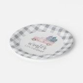 Winter Onederland Eerste Birthday roze vrachtwagen Papieren Bordje (Gekanteld)