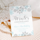 Winter Onederland Eerste dag Uitnodigingsblauw Kaart