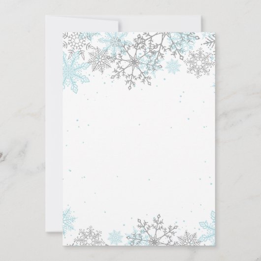 Winter Onederland Eerste dag Uitnodigingsblauw Kaart (Achterkant)