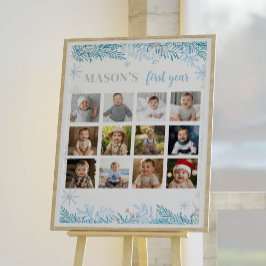 Winter Onederland eerste jaar foto Mijlpaal teken Poster