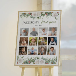 Winter Onederland eerste jaar foto Mijlpaal teken Poster