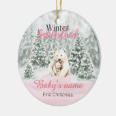 Winter Onederland Eerste Kerst Beren Bos Keramisch Ornament (Links)