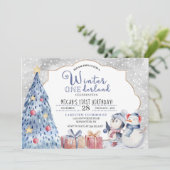 Winter Onederland Eerste Kerstdag Kaart (Staand voorkant)