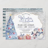 Winter Onederland Eerste Kerstdag Kaart (Voorkant / Achterkant)