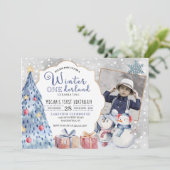 Winter Onederland Eerste Kerstdag Kaart (Staand voorkant)