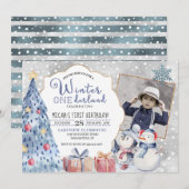 Winter Onederland Eerste Kerstdag Kaart (Voorkant / Achterkant)