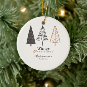Winter Onederland Eerste Kerstmis Boho Minimalist Keramisch Ornament