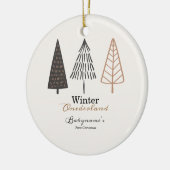 Winter Onederland Eerste Kerstmis Boho Minimalist Keramisch Ornament (Links)