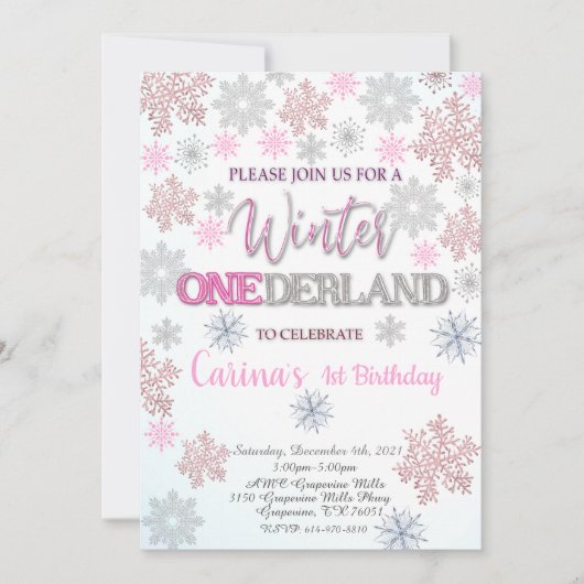 Winter Onederland Eerste uitnodiging op zaterdag (Voorkant)