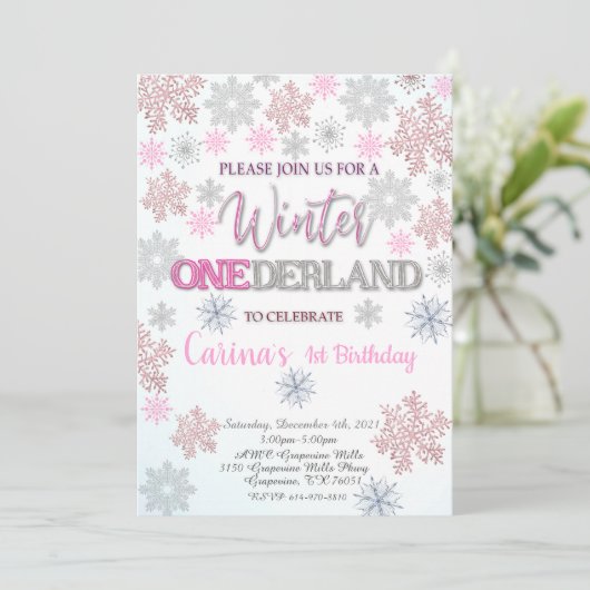 Winter Onederland Eerste uitnodiging op zaterdag (Staand voorkant)