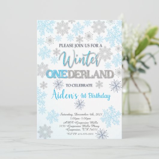 Winter Onederland Eerste uitnodiging op zaterdag (Staand voorkant)