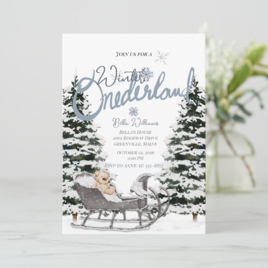 Winter Onederland Eerste uitnodiging op zaterdag (Staand voorkant)