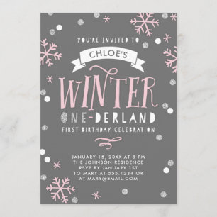 Winter Onederland Eerste uitnodiging van Birthday