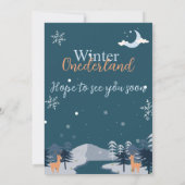 Winter Onederland Eerste Verjaardag besneeuwd bos Kaart (Achterkant)