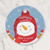 Winter Onederland eerste verjaardag blauw en zilve Bedankjes Labels (Achterkant)