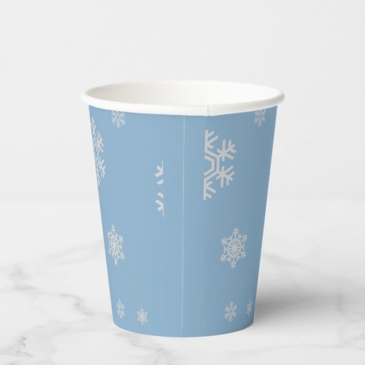 Winter Onederland eerste verjaardag blauw en zilve Papieren Bekers (Rechts)