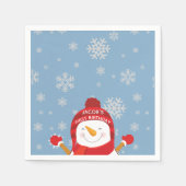 Winter Onederland eerste verjaardag blauw en zilve Servet (Voorkant)