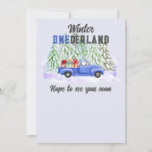 Winter Onederland Eerste Verjaardag Blauwe Vrachtw Kaart (Achterkant)