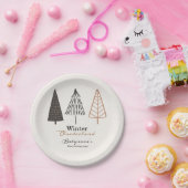 Winter Onederland Eerste Verjaardag Boho Minimalis Papieren Bordje (Feest)