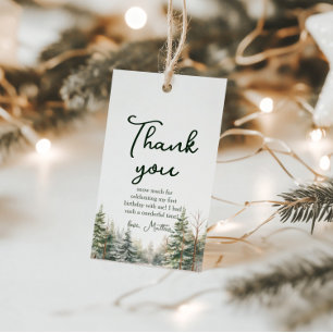 Winter Onederland Eerste verjaardag Cadeaulabel