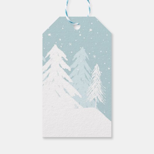 Winter Onederland Eerste Verjaardag Dank u Label Cadeaulabel (Achterkant)