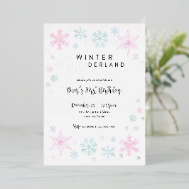 Winter ONEderland Eerste Verjaardag Folie Uitnodig Uitnodiging