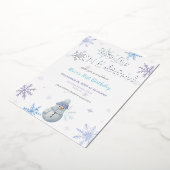 Winter ONEderland eerste verjaardag Folie Uitnodiging (Gedraaid)