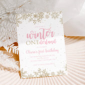 Winter Onederland Eerste verjaardag Gold Snowflake Kaart