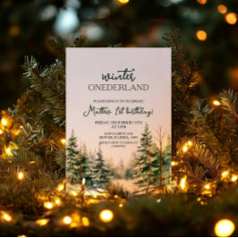 Winter Onederland Eerste verjaardag Kaart