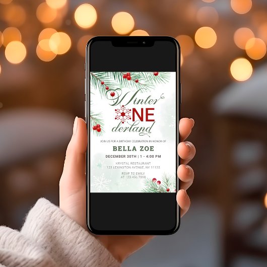 Winter Onederland Eerste verjaardag Kaart