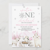 Winter ONEderland eerste verjaardag Kaart (Voorkant)