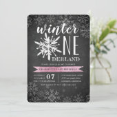 Winter Onederland Eerste verjaardag Kaart (Staand voorkant)