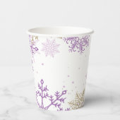 Winter Onederland eerste verjaardag paars goud Papieren Bekers (Achterkant)