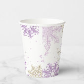 Winter Onederland eerste verjaardag paars goud Papieren Bekers (Rechts)